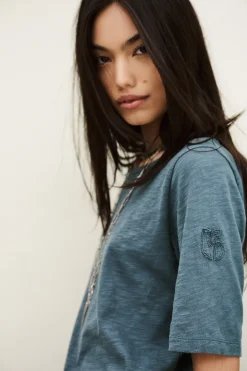 Ba&Sh VINA tee-shirt ample loose BLEU Online