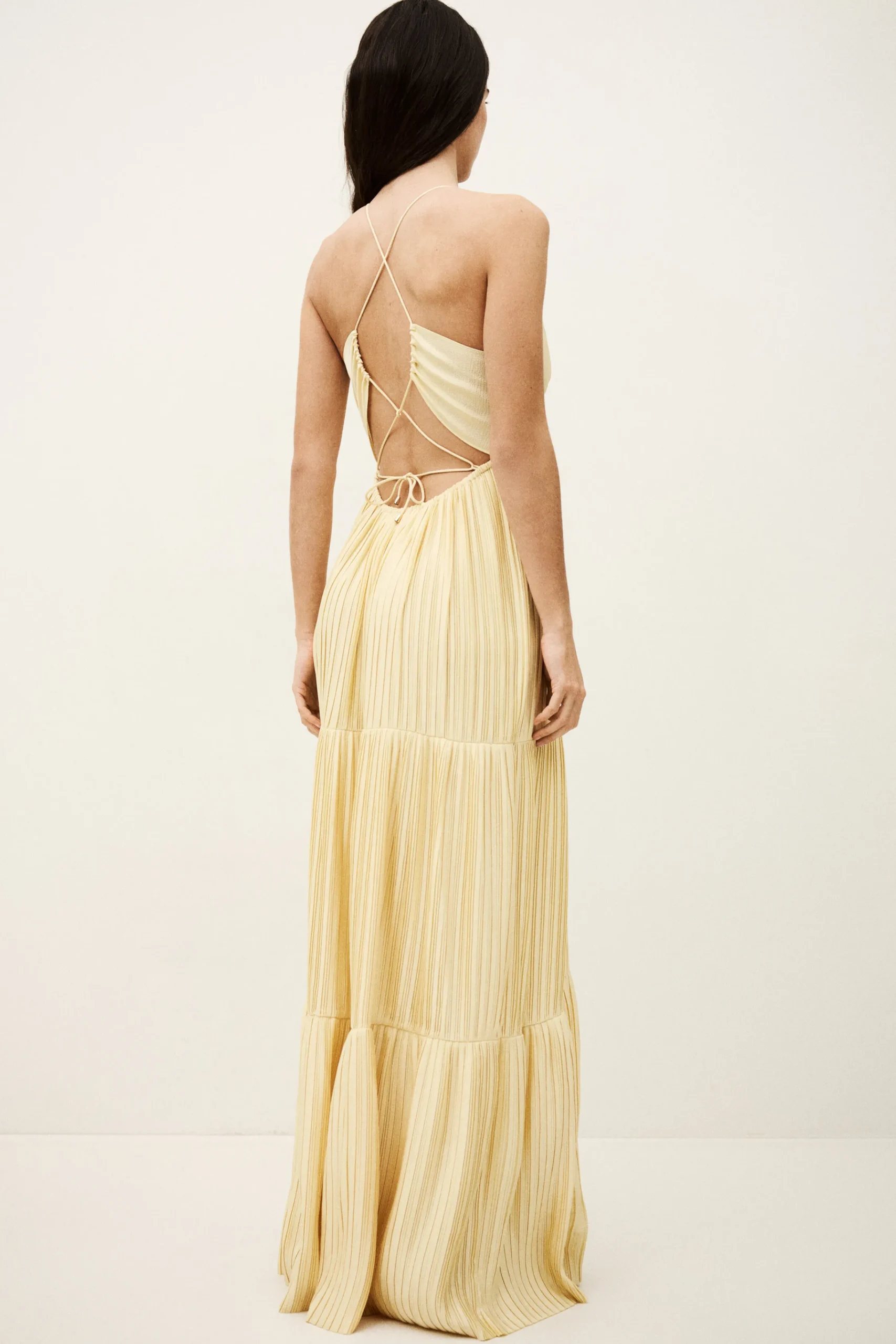 Ba&Sh WASTA robe longue satin JAUNE