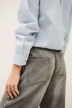 Ba&Sh YIMA pantalon large évasé GRIS Outlet