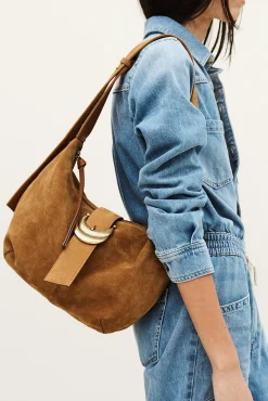 Ba&Sh YOUYOU sac hobo daim MARRON Best