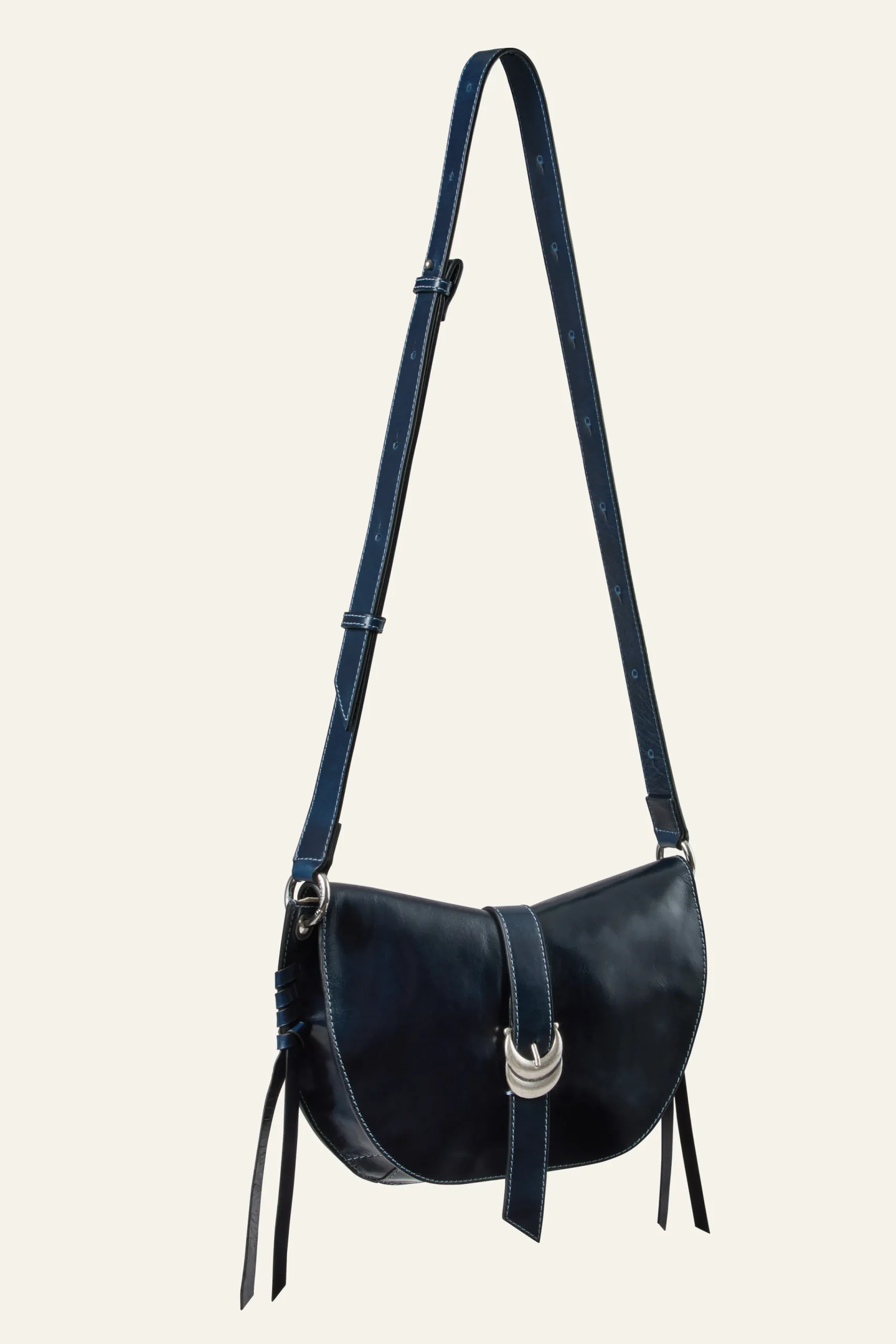 Ba&Sh YOUYOU sac selle cuir BLEU Discount